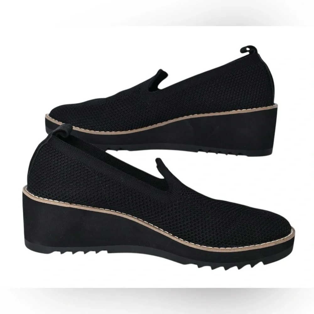 Eileen Fisher Lindy Novo Stretch Knit Black Wedge Sport Loafer